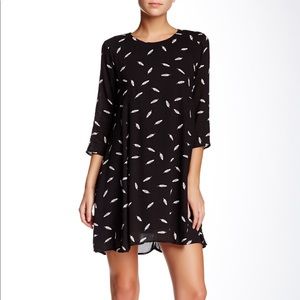 Collective concepts feather print swing dress